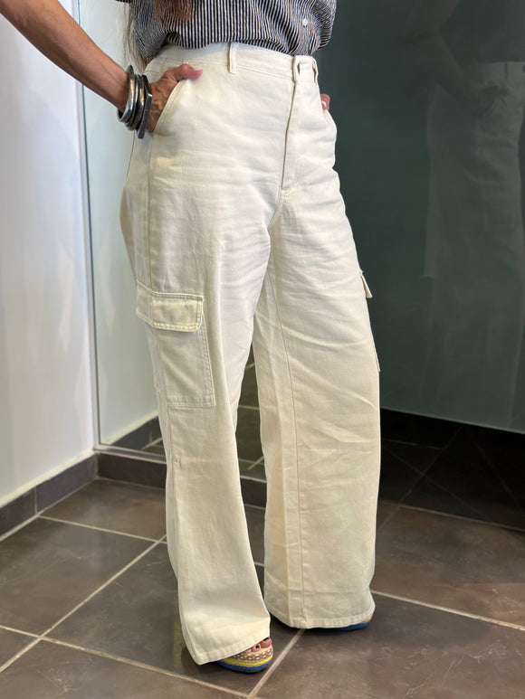 Beige Cargo Jean