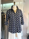 Navy Eyelet Top
